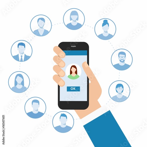 Communication concept with flat icons 