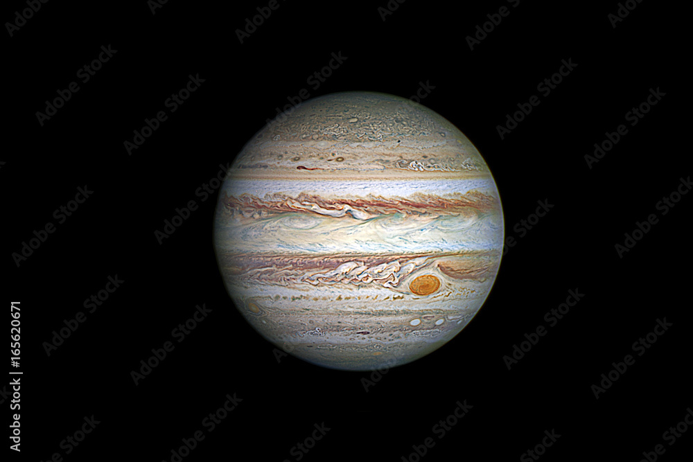 Fototapeta premium Planeta Jowisza, odizolowane na czarno.