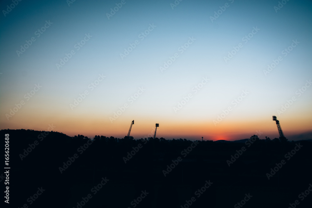 Sunset over Zimbabwe national stadium Sunset over Zimbabwe national stadium