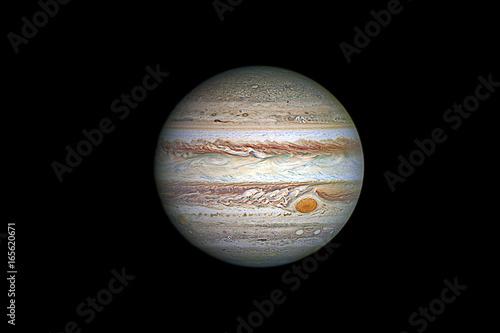 Wallpaper Mural Jupiter planet, isolated on black.