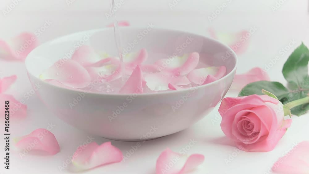Rose petals in bowl