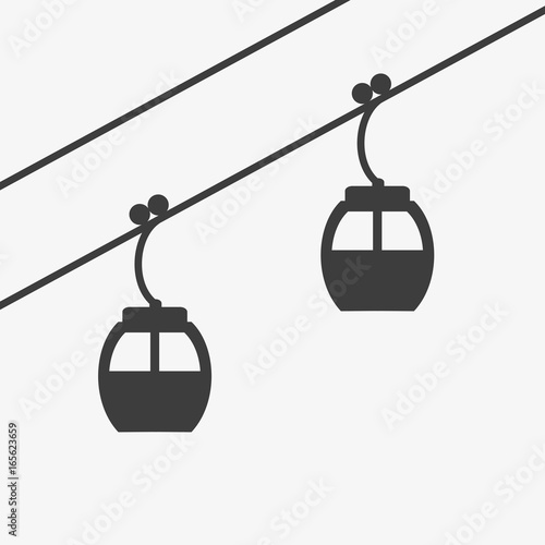 Fotótapéta Ski cable lift icon for ski and winter sports.