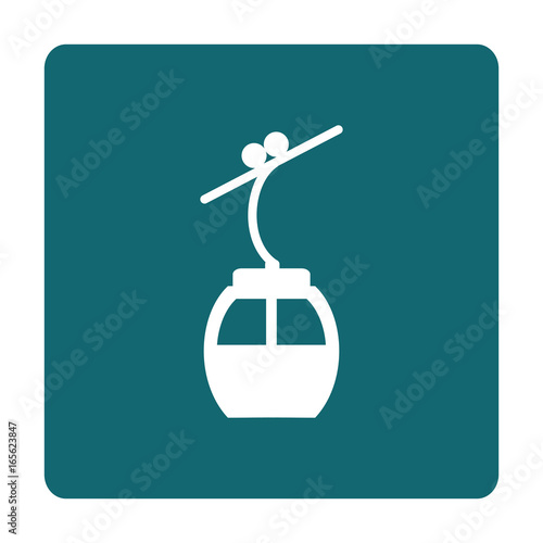 Ski cable lift icon for ski and winter sports. photo