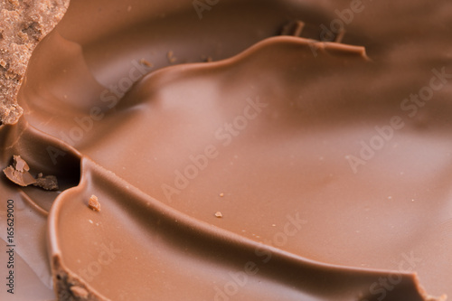 close up of milk chocolate piece