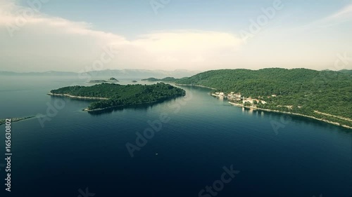 Pomena at Island Mljet aerial photo