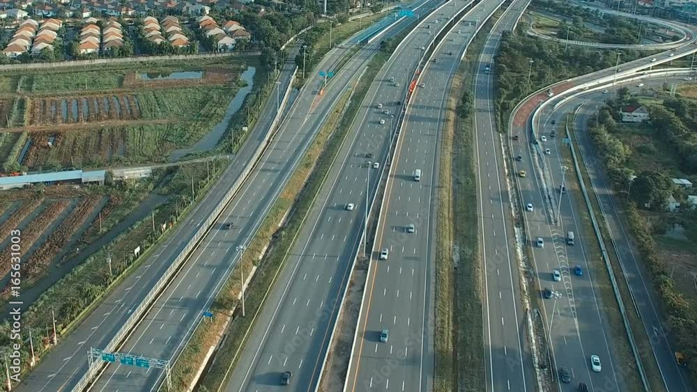 aerial view of traffic on motorway in bangkok thailand aerial view of traffic on motorway in bangkok thailand