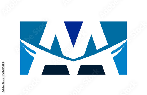 AA Double Square Swoosh Mirror Letter Logo