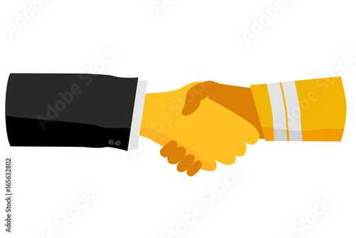 Illustration for Cooperation Between Businessman or Owner with Worker  photo