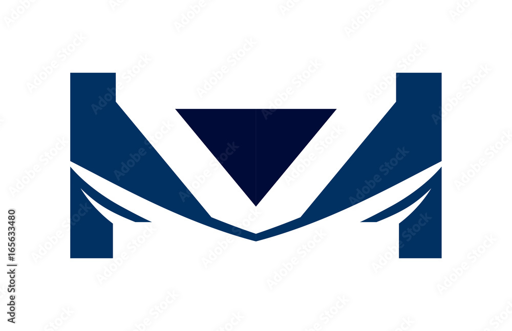 ZZ Double Square Swoosh Mirror Letter Logo