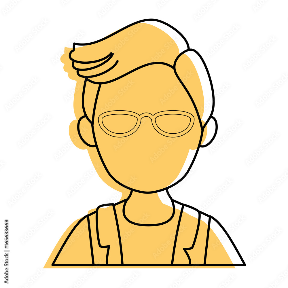 isolated upperbody young man icon vector illustration graphic design