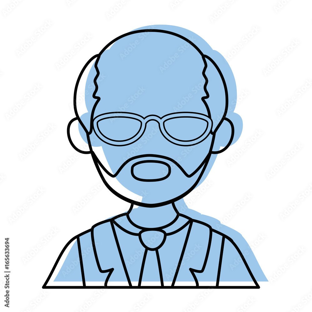 isolated old man upperbody icon vector illustration graphic design
