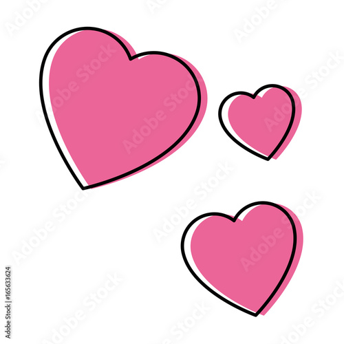 isolated three hearts icon vector illustration graphic design