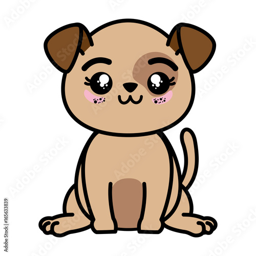 isolated cute standing dog icon vector illustration graphic design