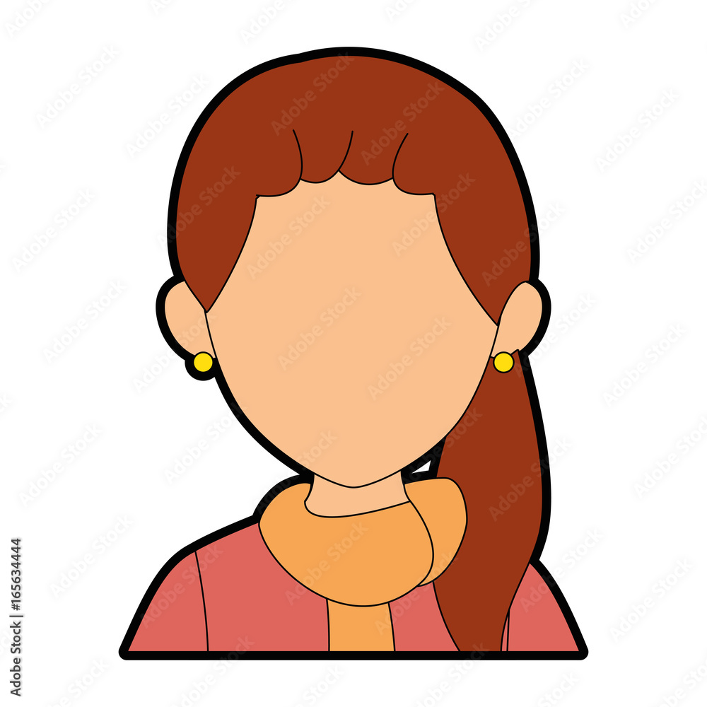 isolated young woman upperbody icon vector illustration graphic design isolated young woman upperbody icon vector illustration graphic design