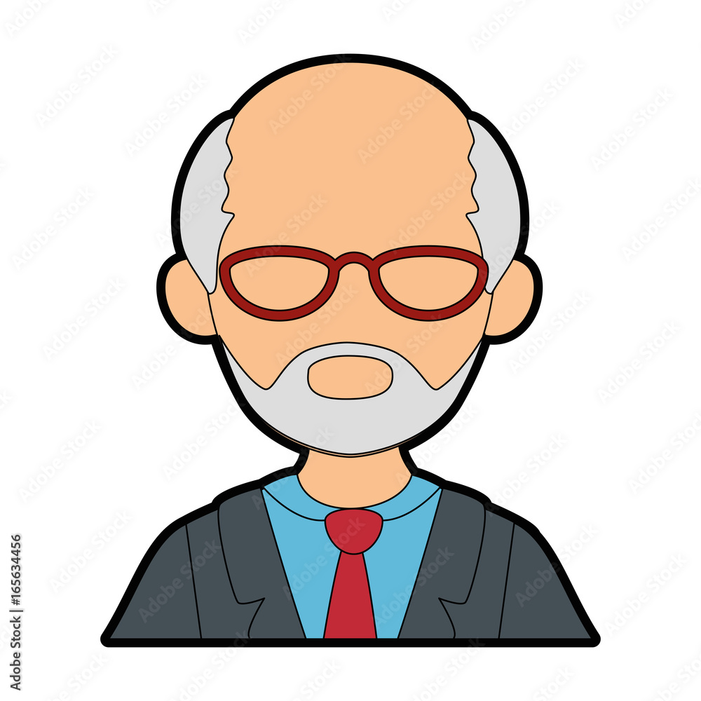 isolated old man upperbody icon vector illustration graphic design