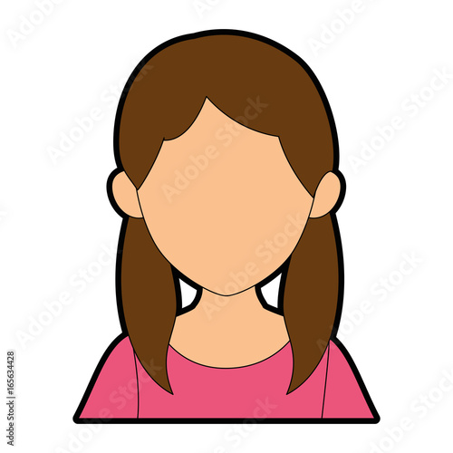 isolated young woman upperbody icon vector illustration graphic design