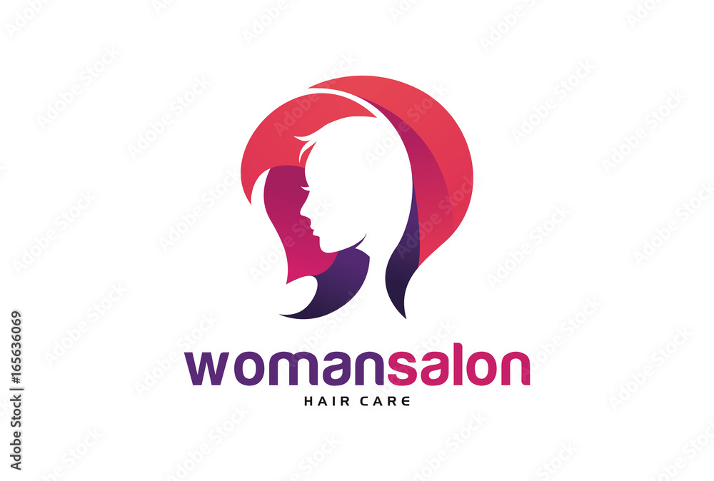 Woman Salon Logo Template Design Vector, Emblem, Design Concept, Creative Symbol, Icon