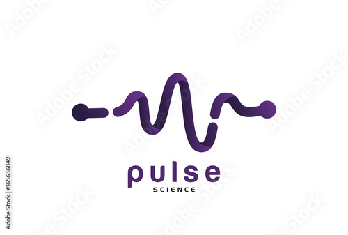 Health Pulse Line Logo Template Design Vector, Emblem, Design Concept, Creative Symbol, Icon photo