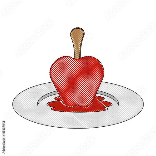isolated caramel apple icon vector illustration graphic design