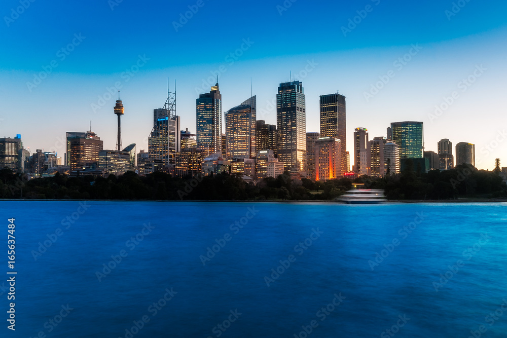 Lights just came up in Downtown City of Sydney at blue hour making the skyline even more mesmerizing