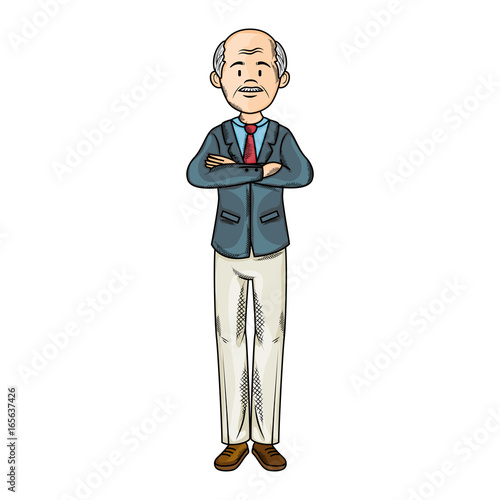isolated standing old man