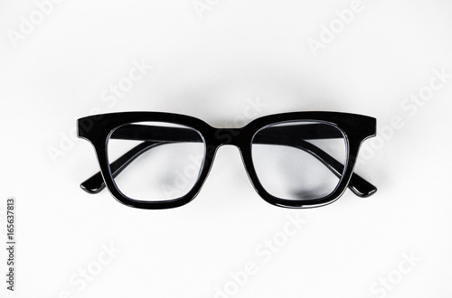 Close up eyeglasses, on white background
