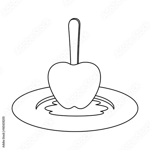 isolated caramel apple icon vector illustration graphic design