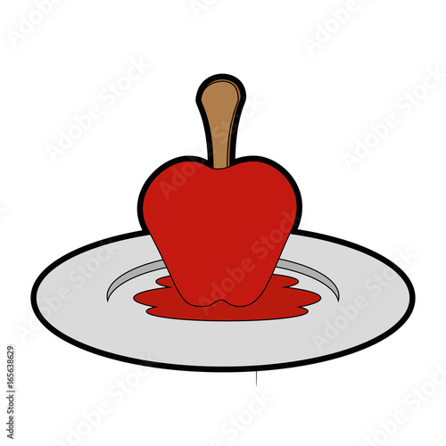 isolated caramel apple icon vector illustration graphic design