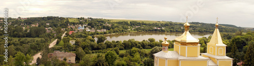 Landscape of ancient ukrainian village Vyshnivets, west Ukraine.