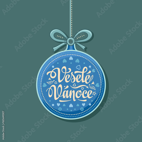 Vesele Vanoce Greeting Card in heart form.