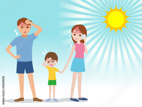 people have heatstroke, concept illustration