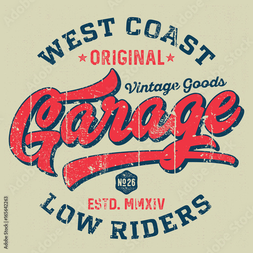 West Coast Garage Low Riders - Tee Design For Print