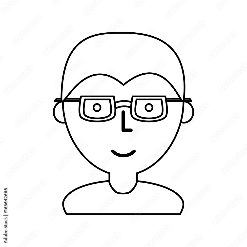 Man with glasses cartoon