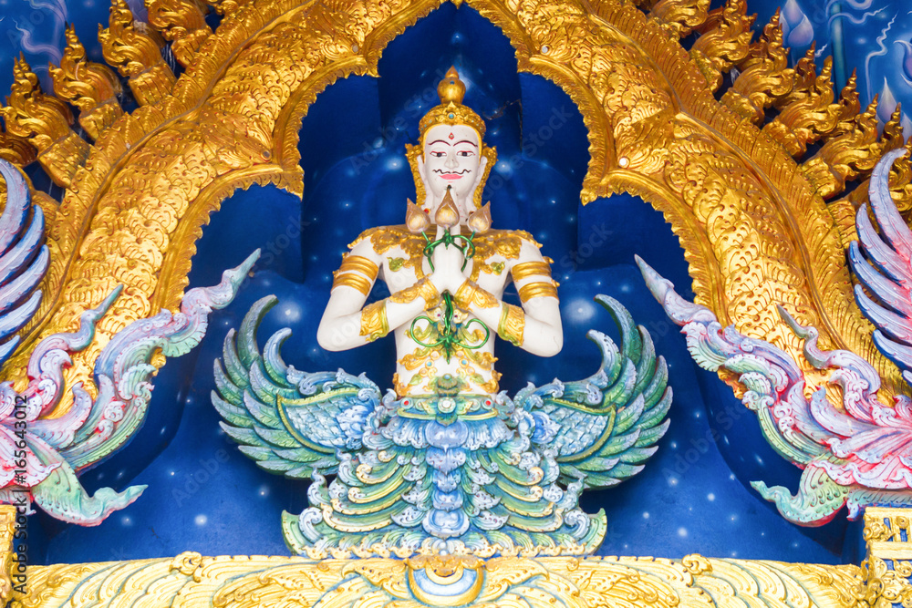 Deva Statue Image / Chiang Rai, Thailand - July 12, 2017: Deva Statue Image Inside Wat Rong Sua Ten Or Blue Temple.