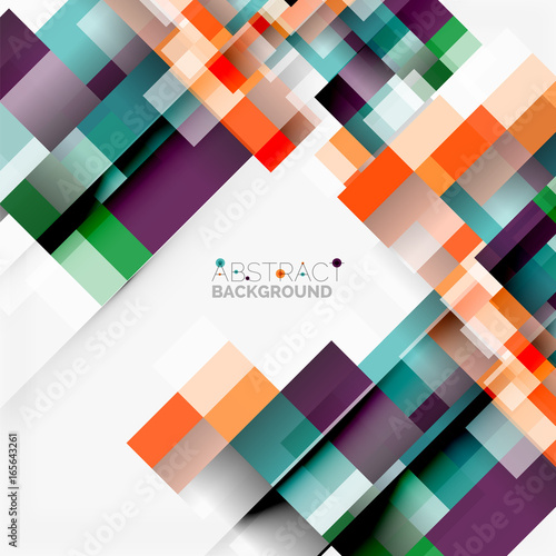 Abstract blocks template design background, simple geometric shapes on white, straight lines and rectangles