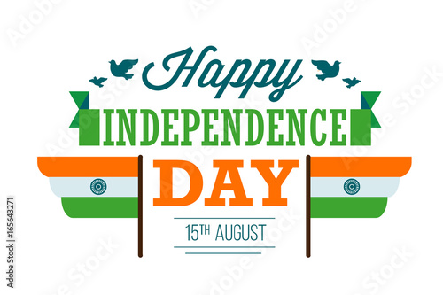 vector india independence day greeting card