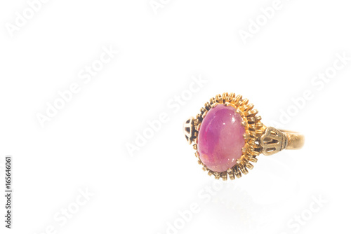 Pink ruby on gold ring , Traditional production © bigjom