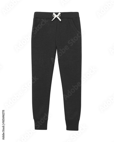 Black sport sweatpants isolated white