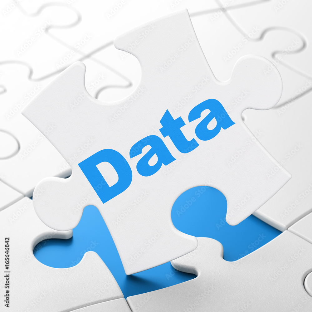 Information concept: Data on puzzle background Information concept: Data on puzzle background