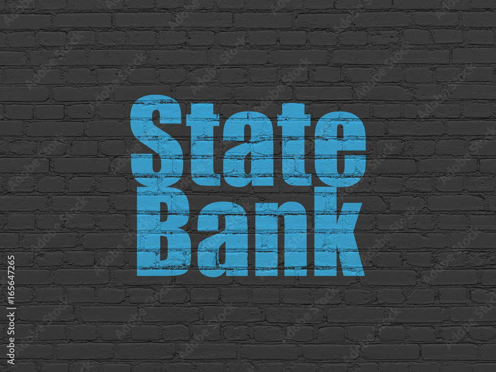 Fototapeta premium Banking concept: State Bank on wall background