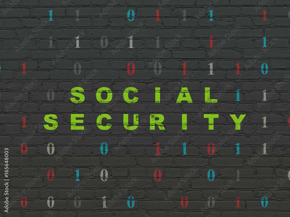 Privacy concept: Social Security on wall background