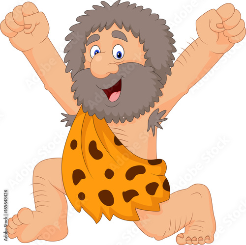 Cartoon happy caveman