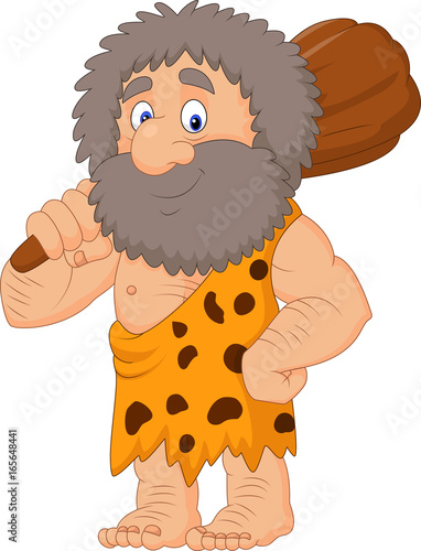 Cartoon caveman holding club