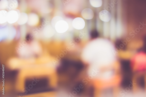 Blurred background of Customer at restaurant blur background with bokeh © weedezign