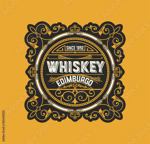 Whiskey label. Vector layered
