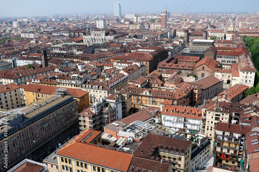 View from Mole Antonelliana to Turin, Piedmont Italy