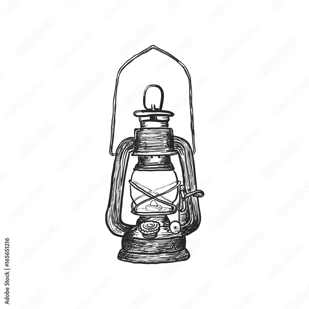 oil lamp vintage hand drawn lanterns