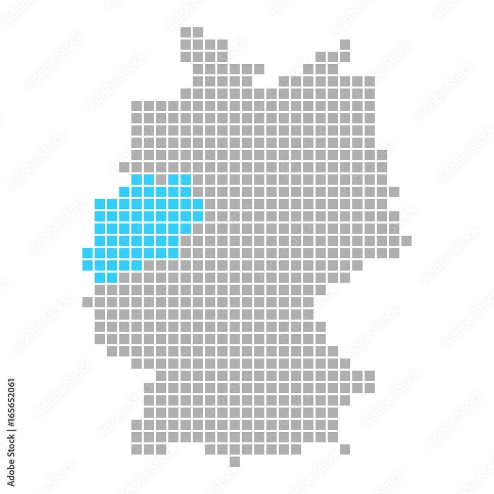 Markierung von Nordrhein-Westfalen auf Karte von Deutschland