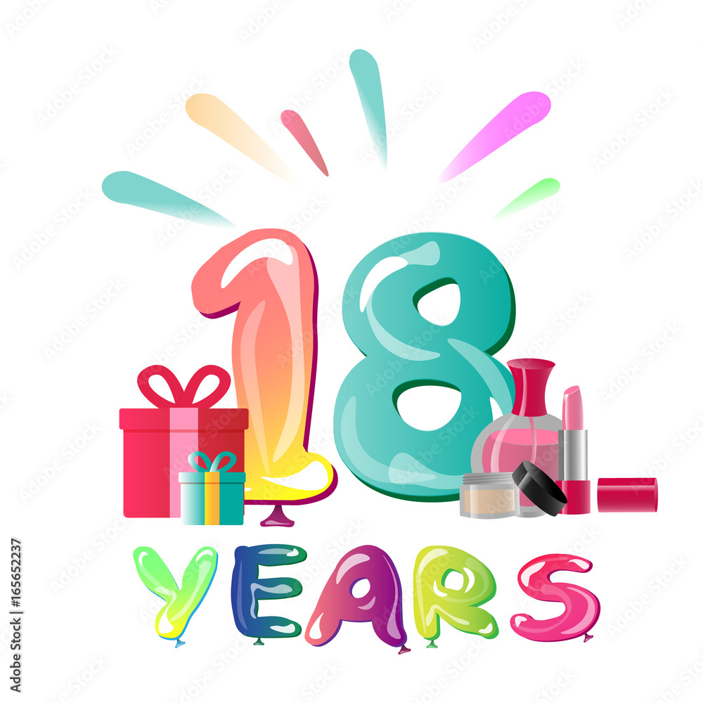 Fotografie 18th Anniversary Celebration Design, with gift box