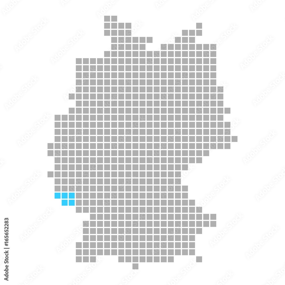 Markierung vom Saarland auf Karte von Deutschland